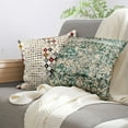 thumbnail image 6 of Boho Pillow Covers 16x16 Inch, Persian Carpet Green Vintage Throw Pillow Cover Antique Ethnic Decorative Green Pillow Cases Home Decor Square Linen Pillowcase, 6 of 6