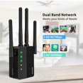 thumbnail image 1 of WLAN Repeater Dual Band 2.4G 5.8G WiFi Amplifier 4 External Antennas 2xLAN Port, 1 of 9