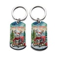 thumbnail image 2 of Merry Christmas Santa Reindeer Antlers American Shorthair Sleigh Xmas Winter Holiday Stainless Steel Keychain Cat Lover Kitten Owner Gifts Collar Charm Tag Keyring - 00023, 2 of 5