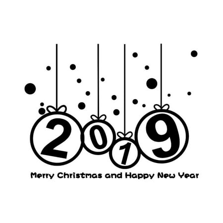 Tiffany Christmas Windows 2019 New Year 2019 Merry Christmas Wall Sticker Home Shop Windows Decals Decor ()