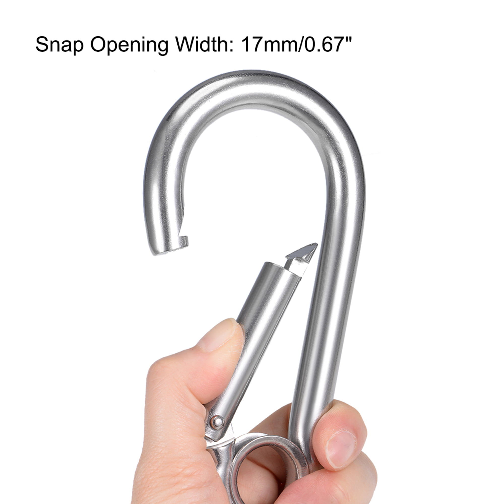 Rv 2.4 Spring Snap Hook 304 Stainless Steel Carabiner Steel Clip Keychain Heavy Duty Quick Link for Home Hiking 8 Pack,M6 Fishing Traveling Camping