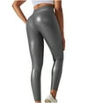 thumbnail image 2 of Save for Spring AXXD Womens Leggings Summer Faux Leather Leggings Sexy High Waist Plus Size Color Bottom Sports Pants, 2 of 8