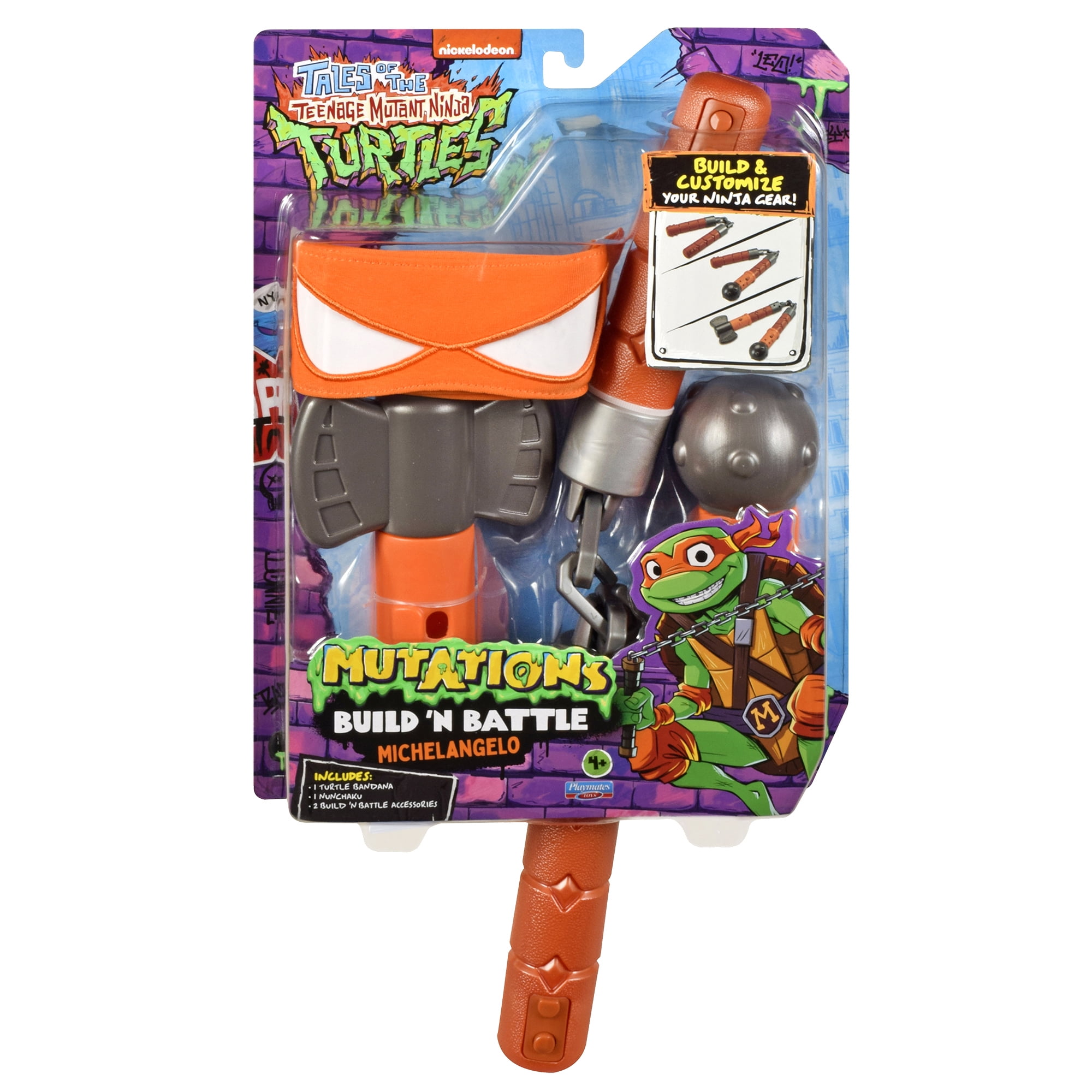 Tales of Teenage Mutant Ninja Turtles: Mutations Build N Battle Michelangelo Nunchuks Basic Role Play Set by Playmates Toys