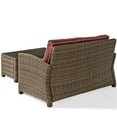thumbnail image 4 of Afuera Living Modern 2 Piece Wicker Patio Sofa Set in Brown and Sangria, 4 of 11