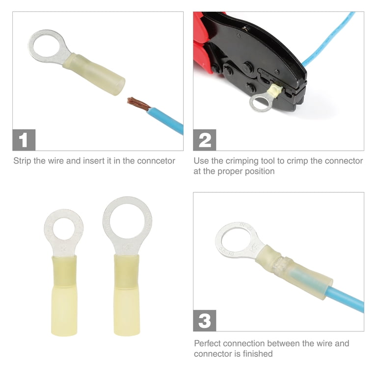 3M, Yellow, Vinyl Insulation, Ring Terminal - 4X310|MVU10-10RX 3M, Yellow, Vinyl Insulation, Ring Terminal - 4X310|MVU10-10RX