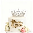 thumbnail image 4 of Adorno para tartas REMAX Happy Birthday Queen en acrílico dorado, 4 of 8