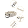 thumbnail image 2 of Cinturón Trenzado Fino uxcell Ajustable Con Cordón de Piel Sintética para Mujeres Blanco Talla única, 2 of 5