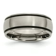 thumbnail image 1 of Titanium Black Rubber 8mm Ring Man Wedding Type Of  For Dad Mens  For Him, 1 of 11