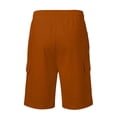thumbnail image 3 of Mens Cotton Linen Shorts Casual Elastic Waist Drawstring Lightweight Summer Beach Cargo Shorts Brown S, 3 of 4