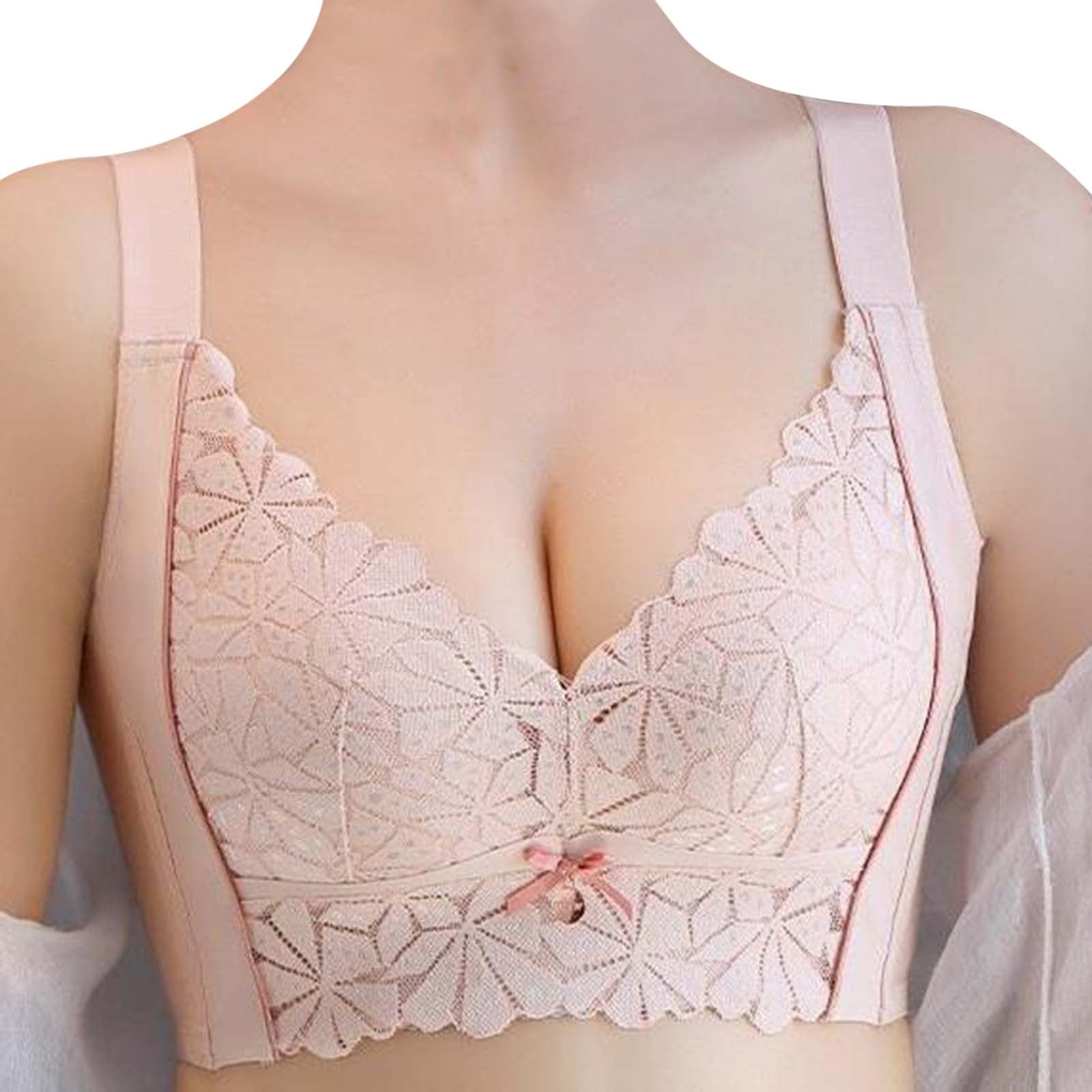 LEEy-World Lingerie for Women Low Cut Bra Women Underwear Bralette Crop Top Female  Bra Push Up Brassiere Bra Pink,XL 
