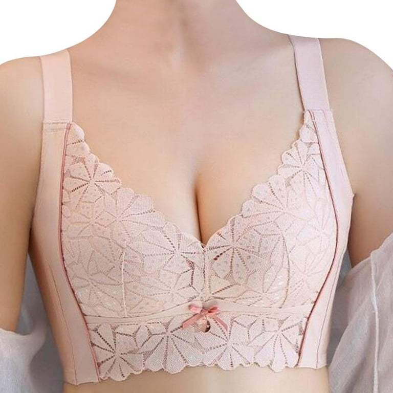 Lace Bralette for Women No Wire Full Coverage Large Bust Underwear Low Back  Padded ComfortFlex Spaghetti Strap Racerback Bra