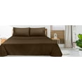 thumbnail image 3 of Royale Linens Twin Size Flat Sheet Only - Brushed 1800 Microfiber - Wrinkle&Stain Resistant - Hotel Quality Flat Sheet Sold Separately - Top Sheet for Bed (Twin, Chocolate), 3 of 13