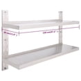 thumbnail image 4 of vidaXL 2-Tier Floating Wall Shelf Stainless Steel 120x30 cm, 4 of 4