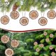 thumbnail image 1 of Adornos de madera para árbol de Navidad con cuero • Colgantes redondos tallados • Juego de 12 piezas • Decoración rústica del hogar • Manualidades en madera ecológicas, 1 of 2