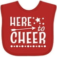 thumbnail image 3 of Inktastic Here to Cheer- cheerleading with arrow and stars Boys or Girls Baby Bib, 3 of 4