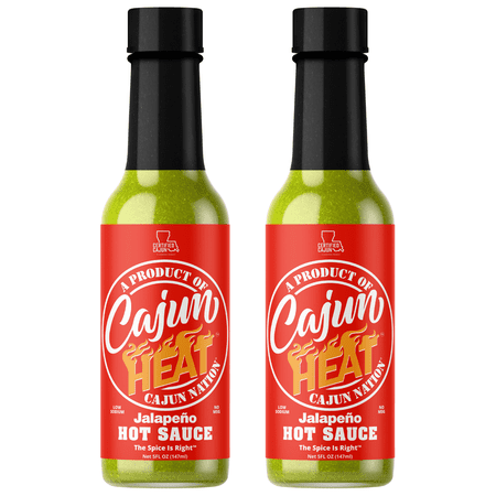 Cajun Nation Jalapeño Hot Sauce, 5 oz – Creamy Green Pepper Cajun Sauce – Low Sodium, No MSG – Louisiana-Style Spicy Condiment