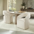 thumbnail image 5 of CHITA Modern Dining Chair with Caster Wheels & Open Back, Upholstered Dining Room Chairs, Fabric in Beige, 5 of 12
