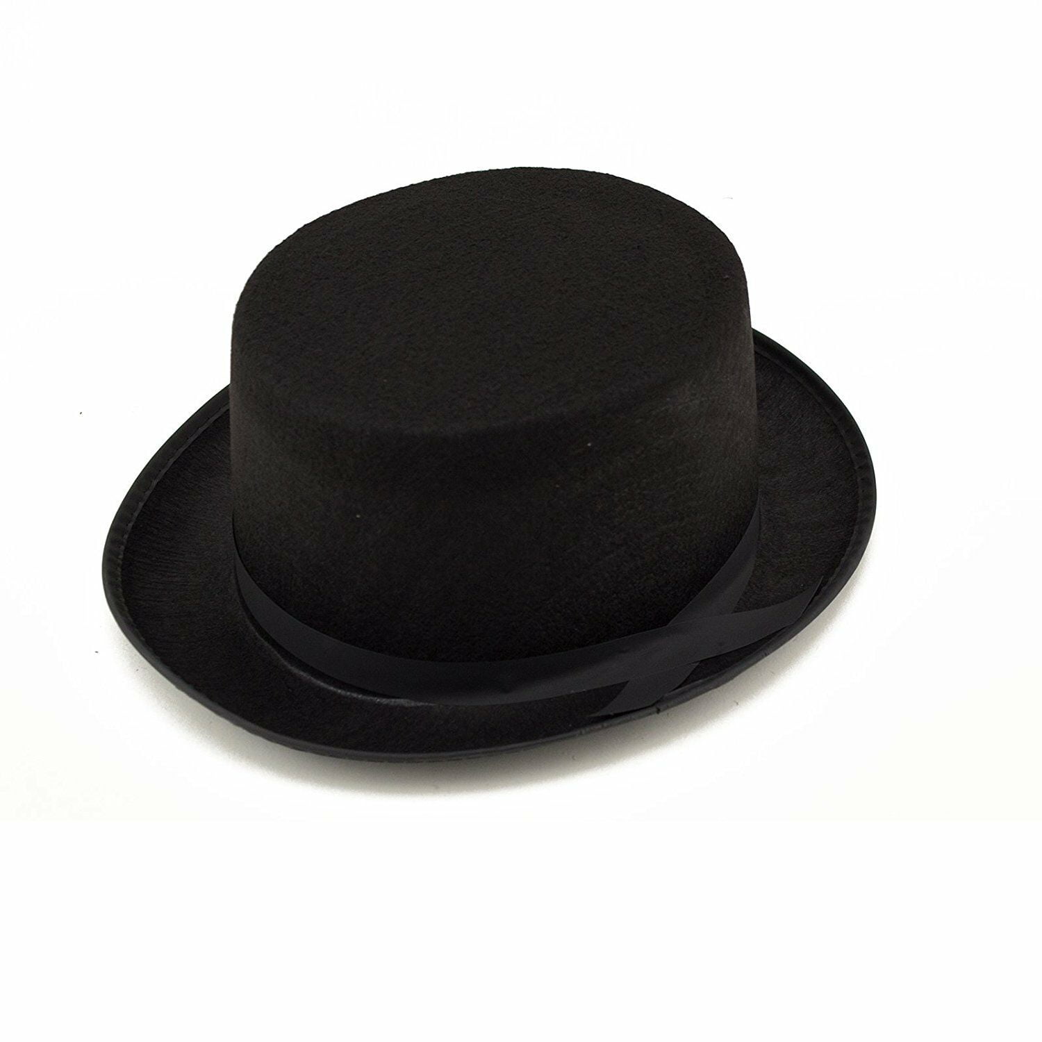Black Sleek Felt Fancy Costume Victorian 20's Adult Top Hat Party
