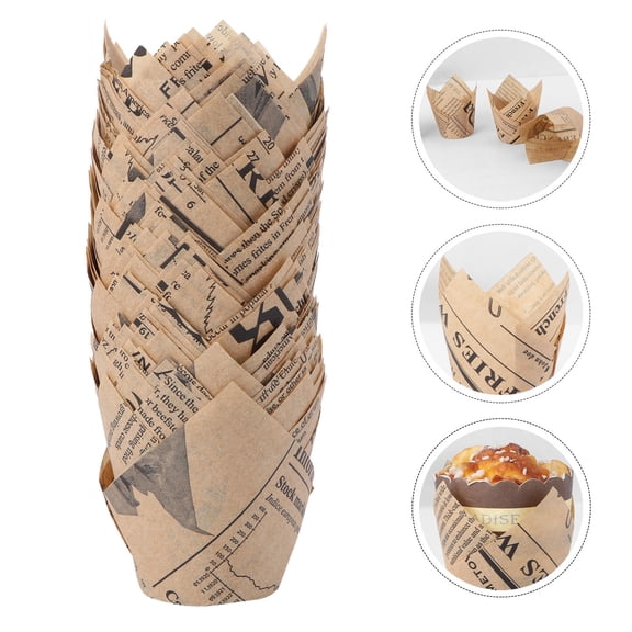 GOOHOCHY Shaped Paper Cupcake Wrappers for Cake Use 100 Pieces Perfect for Parties and Celebrations