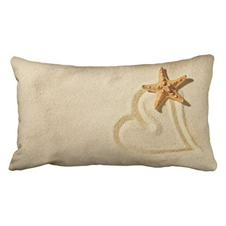 Starfish Cushion WinHome Decorative Decorative Throw Pillow Case Cushion Cover Ocean Park Beach Theme Starfish Size 20x30 inches Two Side ()