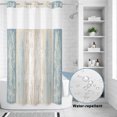 thumbnail image 3 of No Hook Shower Curtain, Slate Blue Wooden Shower Curtains for Bathroom with See Through Top Window, Farmhouse Brown Vintage Distressed Waterproof & Washable Bath Curtain Narrow 54"x78", 3 of 9