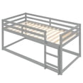 thumbnail image 5 of Twin size Loft Bed, Solid Wood Loft Bed Frame Bunk Bed with Built-in Ladder and Full-length Guardrails for Kids Teens Adults Bedroom Dorm, Space Saving, Gray, 5 of 7
