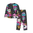 thumbnail image 2 of Disketp Pajamas Set Long Sleeve Sleepwear Womens Button Down Nightwear Pj Sets-Rainbow Unicorn, 2 of 9
