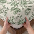 thumbnail image 3 of Queen Size Fitted Sheet Set - Sage Green Rose 3 Piece Bedding Sets 16" Deep Pocket Fitted Sheet with 2 Pillowcases, Farmhouse Vintage Botanical Floral Burlap Brushed Microfiber Hotel Bed Sheets, 3 of 9