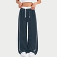 thumbnail image 6 of GiLiling Girls Parachute Pants, Y2K Wide Leg Cargo Sweatpants, Drawstring Waist Joggers with Pockets (Navy, 12-13 Years), 6 of 8