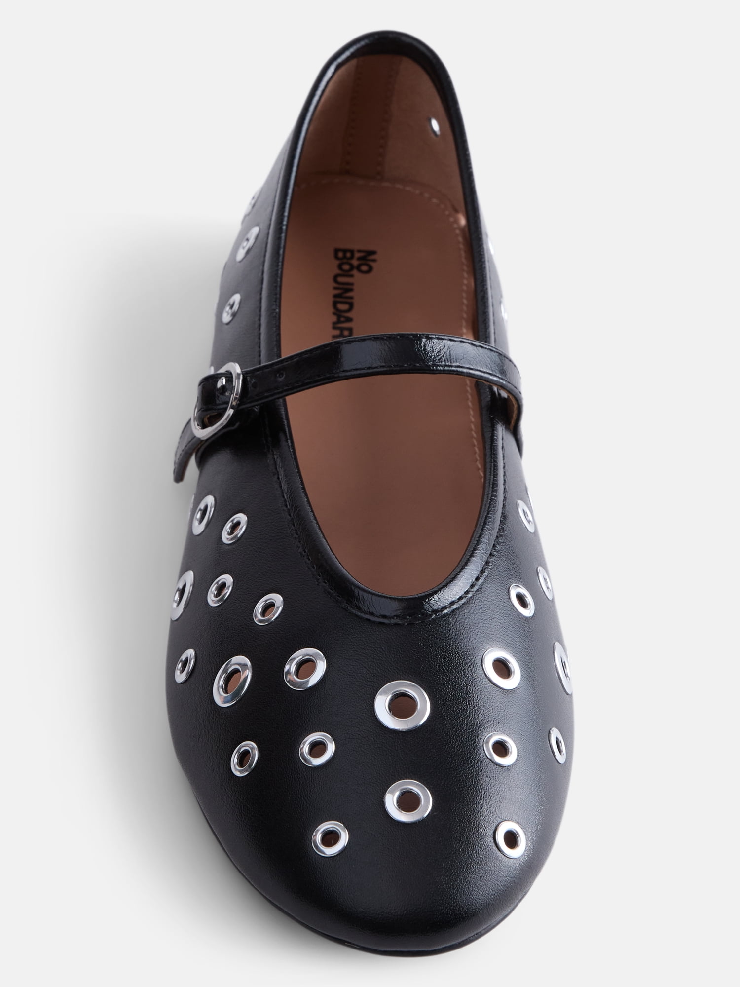 No Boundaries Women's Grommets Mary Jane Flats