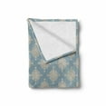 thumbnail image 2 of Pearls Soft Flannel Fleece Blanket, Abstract Swirled and Curved Lines Symmetrical Design Elements Vintage Royal, Cozy Plush for Indoor and Outdoor Use, 50" x 60", Pale Slate Blue Tan, by Ambesonne, 2 of 6