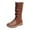 Brown, variant on Fesfesfes Riding Boots For Women Shoes Pointed Zip Warm Solid Color Knight Synthetic Low-heel Mid-calf US:8.5(41)