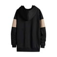thumbnail image 3 of MELDVDIB Mens Thin Hoodies Fashion Casual Color Block Oversized Hooded Sweatshirts Fall Winter Long Sleeve Pullover Tops Khaki L, 3 of 3