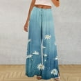 thumbnail image 6 of Women High Waisted Beach Pants Pleated Flowy Floral Print Wide Leg Trousers Pull On Baggy Casual Pant with Pockets, 6 of 6