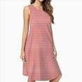 thumbnail image 2 of Red Gingham Check Casual Sleeveless Loose Sundress Dress For Women Summer Dress Daily Woman, 2 of 4