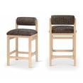 thumbnail image 2 of Meridian Furniture Roundhill Brown Linen Textured Fabric Upholstered Counter Stool, 2 of 11