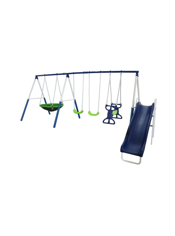 XDP Recreation All Star Playground Metal Swing Set for up to 7 Children