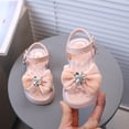 thumbnail image 4 of KPOPLK Girls Sandals Open Toe Cute Flats Dress Sandals Summer Cross Strappy Shoes Toddler/Little Kid/Big Kid Size 7,Pink, 4 of 8