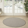 thumbnail image 5 of Nourison Courtyard Indoor/Outdoor Ivory/Charcoal 5 x Round Area Rug (5 Round), 5 of 11