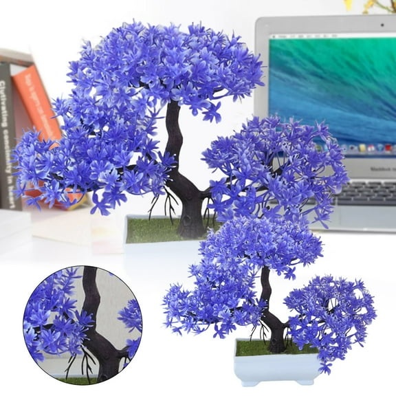 Flowers Green Tree Bonsai In Pot Natural Realistic Planter Home Desk Decorations For Indoor Outdoor Use