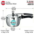 thumbnail image 4 of Triply Silver Stainless Steel Pressure Cooker 2.5 Liters, Inner Lid Induction Cooker, (HSST25), 4 of 5