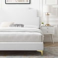 thumbnail image 5 of Platform Bed Frame, Queen Size, Velvet, White, Modern Contemporary Urban Design, Bedroom Master Guest Suite, 5 of 10
