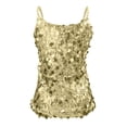thumbnail image 7 of Stichou Sequin Tops for Women Sparkly Strappy Tank Tops 2026 V Neck Top Concert Outfits Party Club Night Gold M, 7 of 7