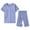 #01 Blue 【Pick Your Favorites & Stock Up】, variant on Women's Postoperative Care Clothing Set, Fracture Recovery Blouse And Pants, Easy To Wear Open Front Short Sleeve Top With 3/4 Length | TOPLIU,Blue M