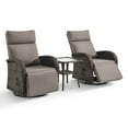 thumbnail image 4 of OPOHORO 59" Outdoor Wicker Swivel Chaise Lounge Set of 2 with Cushion, Adjustable Backrest & Side Table, Gray Patio Recliner for Poolside or Backyard, 4 of 12