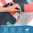 thumbnail image 5 of Yayeee Kitchen Curtains Tier Set of 2 Light Filtering 57"x24" Over Sink Window Panels, Red Teal Stripes, 5 of 7