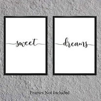 Sweet Dreams - Set of Two - 16x20 or 18x24 Unframed Typography Art Prints - Great Bedroom Decor or Nursery Decor
