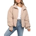 thumbnail image 1 of Chaqueta acolchada Flygo Winter Cropped 2024 para mujer, color caqui, talla L, 1 of 7