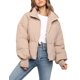 thumbnail image 1 of Chaqueta acolchada Flygo Winter Cropped 2024 para mujer, color caqui, talla L, 1 of 7