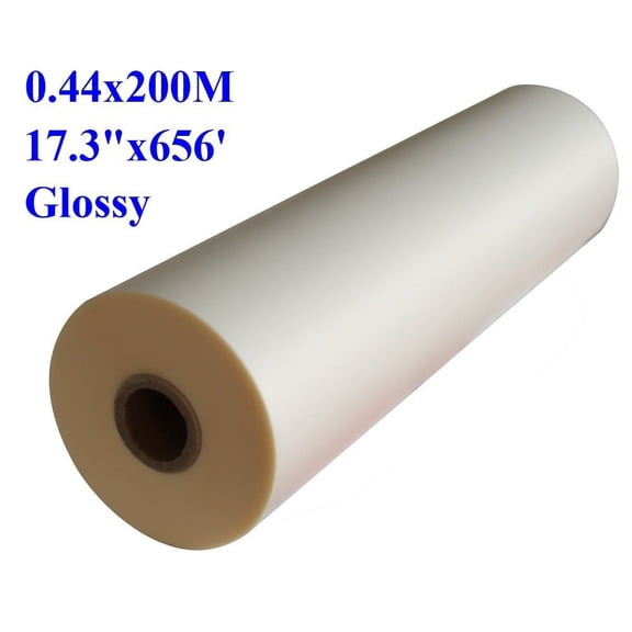 INTBUYING 1Roll 17.3inch*656ft (0.44x200m) Glossy Roll Laminating Film UV Luster Thermal Hot Film for Paper and Photo